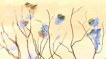 Karadio jelzéssel: Tájkép. Olaj, farost, zöld fa keretben, 49x48,5 cm