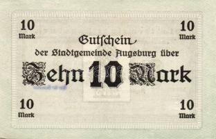 Német Birodalom/Császárság/Augsburg 1918. 10M hivatalos érvénytelenítéssel T:I