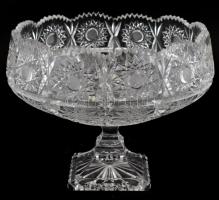Talpas kínáló, csiszolt ólomkristály, jelzett, apró kopásokkal, m: 16 cm, d: 19,5 cm
