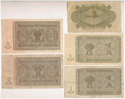 Német Harmadik Birodalom 1937. 1M (2x) + 2M (2x) + 1940-1945. 2M T:III,III- 
German Third Reich 193...