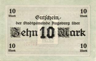 Német Birodalom/Császárság/Augsburg 1918. 10M hivatalos érvénytelenítéssel T:I