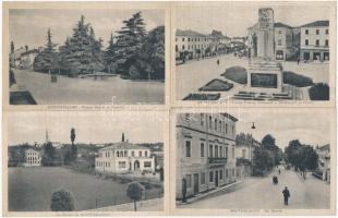 Montebelluna - 4 db régi olasz városképes lap / 4 pre-1945 Italian town-view postcards