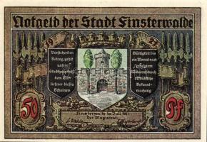 Német Birodalom/Weimari Köztársaság/ Finsterwalde 1921. 25Pf + 50Pf + 75Pf 3klf db, teljes sor T:I