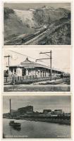 9 db régi vonat és vasútállomás képeslap / 9 pre-1945 train, locomotive and railway station postcards