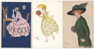 9 db régi művészlap / 9 pre-1945 art postcards