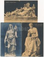 Roma, Rome - 18 db régi olasz képeslap: mitológiai alakok, szobrok / 18 pre-1945 Italian postcards: mythological figures, sculptures