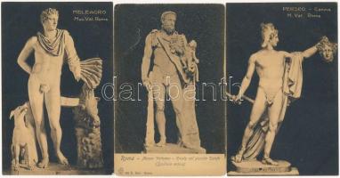 Roma, Rome - 18 db régi olasz képeslap: mitológiai alakok, szobrok / 18 pre-1945 Italian postcards: ...