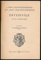 1934 Pápai Szentbenedekrendi Kat. Szent Mór Reálgimnázium értesítője az 1933-1934. iskolai évről. Kö...