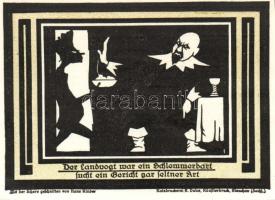 Német Birodalom/Weimari Köztársaság/ Auerbach 1921. 50Pf(3x) + 75Pf(3x) 6klf db, teljes sor T:I