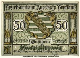 Német Birodalom/Weimari Köztársaság/ Auerbach 1921. 50Pf(3x) + 75Pf(3x) 6klf db, teljes sor T:I