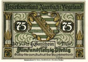 Német Birodalom/Weimari Köztársaság/ Auerbach 1921. 50Pf(3x) + 75Pf(3x) 6klf db, teljes sor T:I