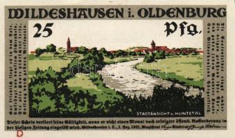 Német Birodalom/Weimari Köztársaság/ Wildeshausen 1921. 25Pf(2x) + 50Pf(2x) + 1M(2x) 6klf db, teljes sor T:I