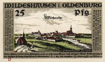 Német Birodalom/Weimari Köztársaság/ Wildeshausen 1921. 25Pf(2x) + 50Pf(2x) + 1M(2x) 6klf db, teljes...