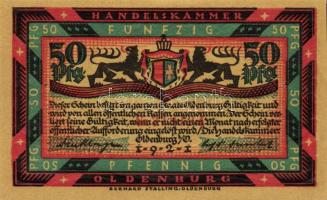 Német Birodalom/Weimari Köztársaság/ Oldenburg 1921. 50Pf(6x) 6klf db, teljes sor T:I