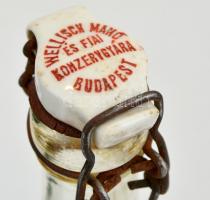 Wellisch Manó és fiai konzervgyára Budapest üveg, porcelán dugóval, apró kopásokkal, m: 27,5 cm + Ré...