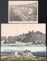 16 db régi főleg külföldi kihajtható panorámalap, közte olasz városok, Budapest, Tátra / 16 pre-1945...