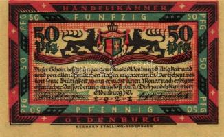 Német Birodalom/Weimari Köztársaság/ Oldenburg 1921. 50Pf(6x) 6klf db, teljes sor T:I