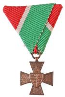1940. Nemzetvédelmi Kereszt / A Hazáért Br kitüntetés miniatűr, mellszalagon (15x15mm) T:2 Hungary 1940. National Defence Cross / For the Homeland Br decoration miniature with ribbon (15x15mm) C:XF NMK 442.