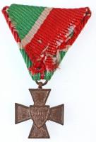 1940. "Nemzetvédelmi Kereszt / A Hazáért" Br kitüntetés miniatűr, mellszalagon (15x15mm) T...