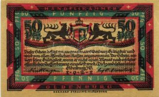 Német Birodalom/Weimari Köztársaság/ Oldenburg 1921. 50Pf(6x) 6klf db, teljes sor T:I