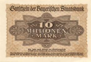 Német Birodalom/Weimari Köztársaság/Bajorország/Bayerischen Staatsbank, München 1923. 10.000.000M T:...