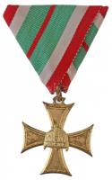 1923. III. osztályú nem katonai állományú Tiszti Szolgálati Jel kitüntetés, mellszalagon (39x35mm) T:1- kopott aranyozás Hungary 1923. Non-military Long Service Cross 3rd Class decoration with ribbon (39x35mm) C:AU gold plating worn NMK 353.