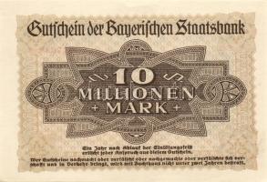Német Birodalom/Weimari Köztársaság/Bajorország/Bayerischen Staatsbank, München 1923. 10.000.000M T:...