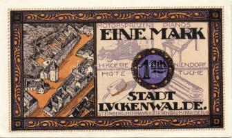 Német Birodalom/Weimari Köztársaság/ Luckenwalde 1921. 25Pf + 50Pf + 100Pf 3klf db, teljes sor T:I-