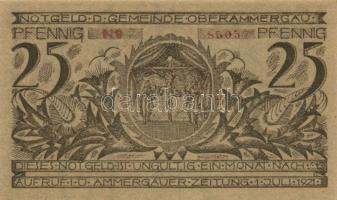 Német Birodalom/Weimari Köztársaság/ Oberammergau 1921. 25Pf + 50Pf + 75Pf 3klf db, teljes sor T:I