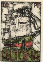 Német Birodalom/Weimari Köztársaság/ Altona 1921. 20Pf + 30Pf + 40Pf + 60Pf + 70Pf + 80Pf 6klf db, teljes sor T:I