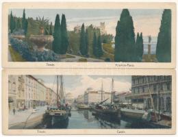 Trieste, Trieszt, Trst - 5 db régi városképes lap / 5 pre-1945 town-view postcards (18 cm x 6 cm)