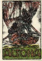 Német Birodalom/Weimari Köztársaság/ Altona 1921. 20Pf + 30Pf + 40Pf + 60Pf + 70Pf + 80Pf 6klf db, t...