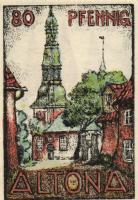 Német Birodalom/Weimari Köztársaság/ Altona 1921. 20Pf + 30Pf + 40Pf + 60Pf + 70Pf + 80Pf 6klf db, t...