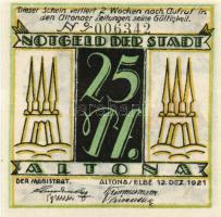 Német Birodalom/Weimari Köztársaság/ Altona 1921. 25Pf(2x) + 50Pf(2x) + 75Pf(2x) 6klf db, teljes sor T:I