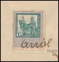 1915 Újpest, asztalos mesterlevél, bizonyítvány okmánybélyeggel, szakadt, ragasztott