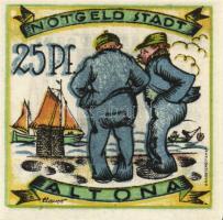 Német Birodalom/Weimari Köztársaság/ Altona 1921. 25Pf(2x) + 50Pf(2x) + 75Pf(2x) 6klf db, teljes sor...