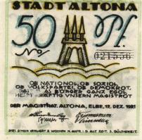 Német Birodalom/Weimari Köztársaság/ Altona 1921. 25Pf(2x) + 50Pf(2x) + 75Pf(2x) 6klf db, teljes sor...