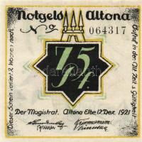 Német Birodalom/Weimari Köztársaság/ Altona 1921. 25Pf(2x) + 50Pf(2x) + 75Pf(2x) 6klf db, teljes sor...