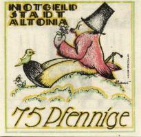 Német Birodalom/Weimari Köztársaság/ Altona 1921. 25Pf(2x) + 50Pf(2x) + 75Pf(2x) 6klf db, teljes sor...