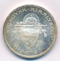 1938. 5P Ag "Szent István" T:2 patina Adamo P8.1