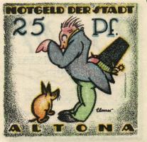 Német Birodalom/Weimari Köztársaság/ Altona 1921. 25Pf(2x) + 50Pf(2x) + 75Pf(2x) 6klf db, teljes sor...