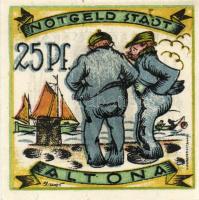 Német Birodalom/Weimari Köztársaság/ Altona 1921. 25Pf(2x) + 50Pf(2x) + 75Pf(2x) 6klf db, teljes sor...