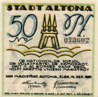 Német Birodalom/Weimari Köztársaság/ Altona 1921. 25Pf(2x) + 50Pf(2x) + 75Pf(2x) 6klf db, teljes sor...