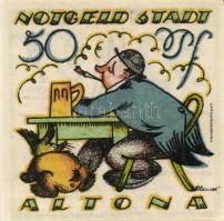 Német Birodalom/Weimari Köztársaság/ Altona 1921. 25Pf(2x) + 50Pf(2x) + 75Pf(2x) 6klf db, teljes sor...