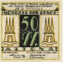 Német Birodalom/Weimari Köztársaság/ Altona 1921. 25Pf(2x) + 50Pf(2x) + 75Pf(2x) 6klf db, teljes sor...