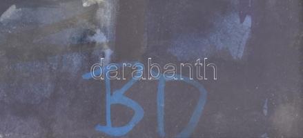 BD jelzéssel: Vízparton. Akvarell, papír, jelzett, üvegezett fa keretben, 35×35 cm