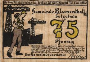 Német Birodalom/Weimari Köztársaság/ Blumenthal 1921. 25Pf + 50Pf + 75Pf 3klf db, teljes sor T:I-