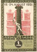 Német Birodalom/Weimari Köztársaság/ Hamburg 1921. 50Pf + 75Pf + 1M 3klf db, teljes sor T:I