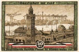 Német Birodalom/Weimari Köztársaság/ Hamburg 1921. 50Pf + 75Pf + 1M 3klf db, teljes sor T:I