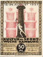 Német Birodalom/Weimari Köztársaság/ Hamburg 1921. 50Pf + 75Pf + 1M 3klf db, teljes sor T:I